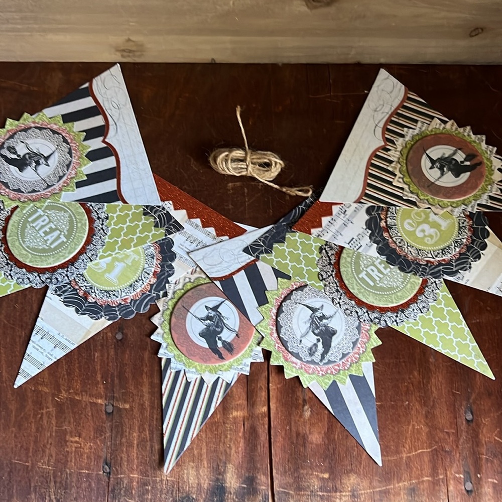 🧡🖤Halloween Paper Flag Pendant Garland